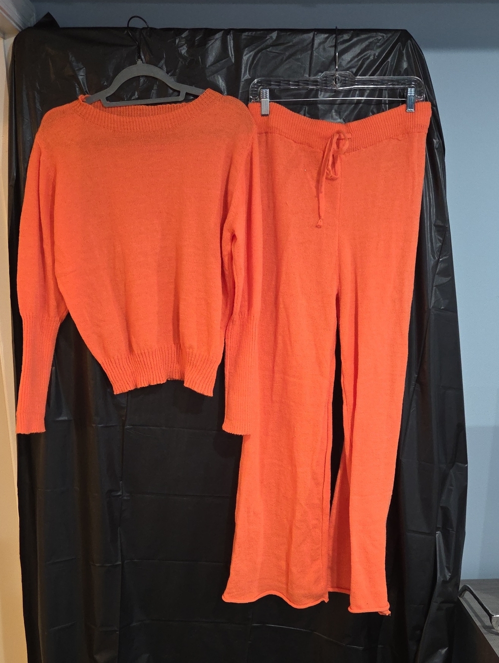 Women's Straight Leg Knit Pants - Orange